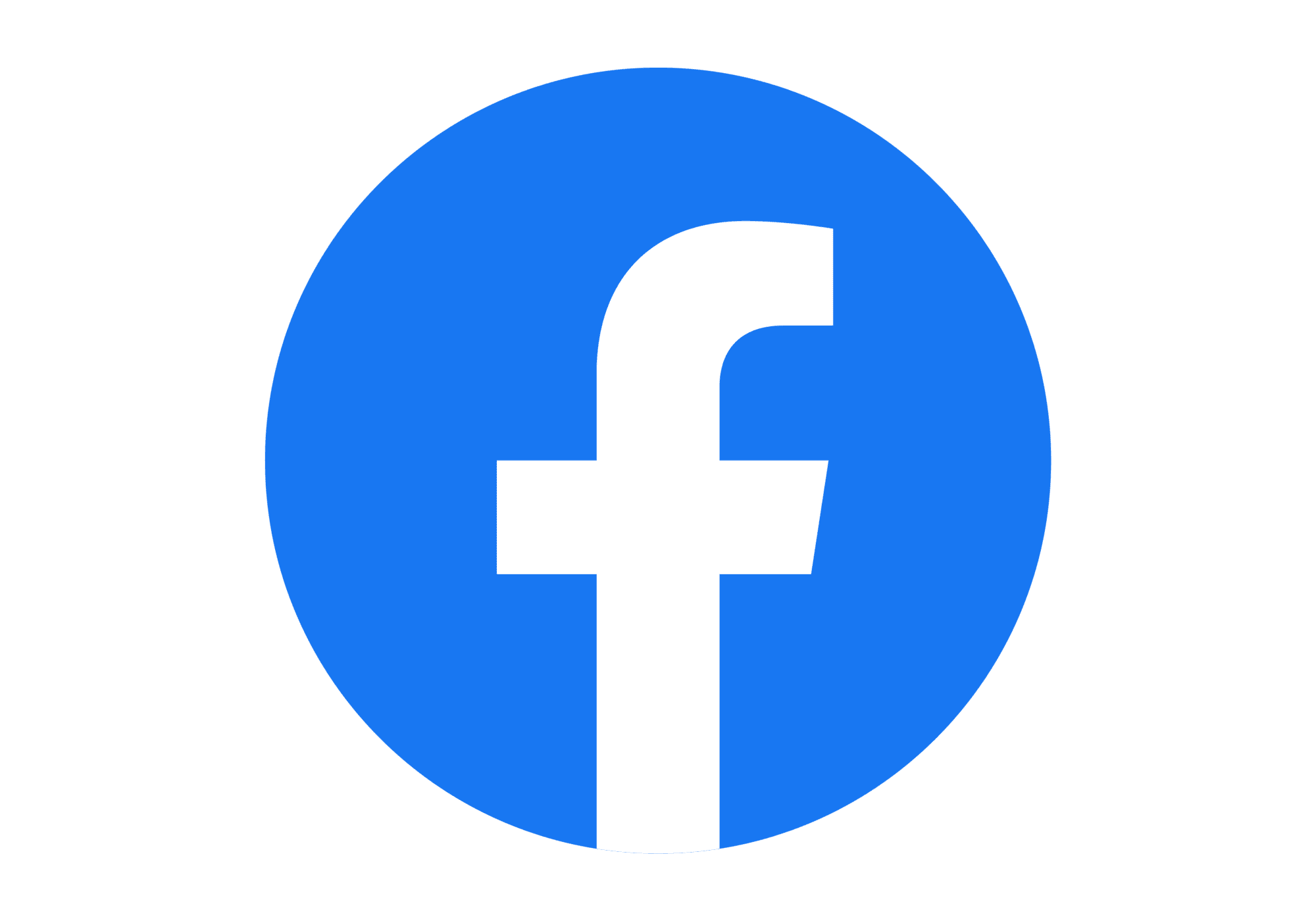 Facebook logo. A stylised F in a blue circle